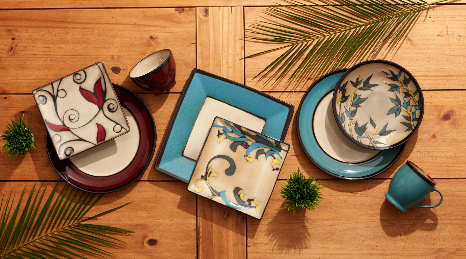 Belmont stoneware adds an organic look to any table setting with a rich prism of earthy colors in numerous shapes and designs.