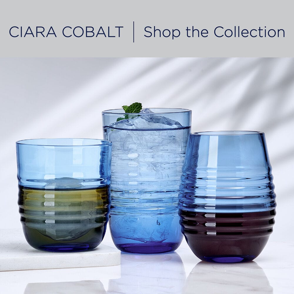 Ciara Cobalt Set of 4 Stemless Wine Glasses