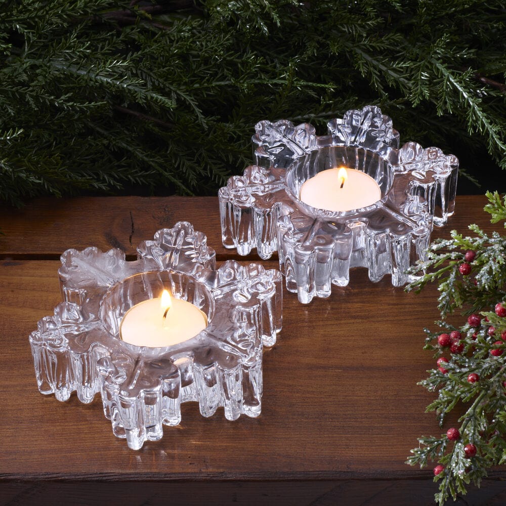 Rejoice Set of 2 Snowflake Tealight Holders