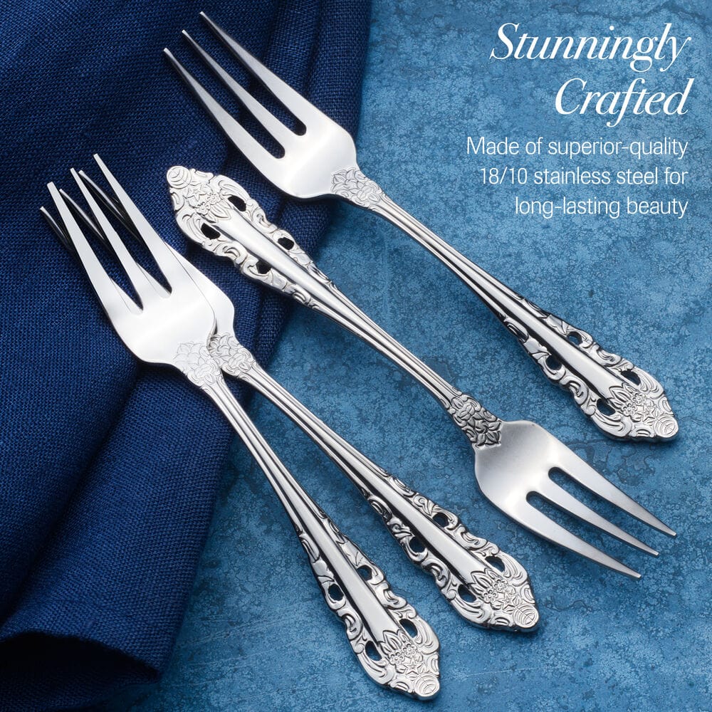 Antique Baroque Set of 4 Appetizer Forks