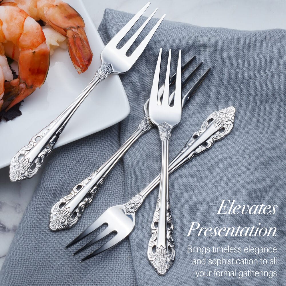 Antique Baroque Set of 4 Appetizer Forks