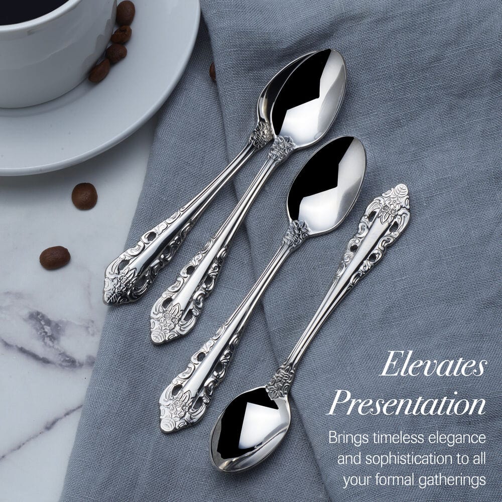 Antique Baroque Set of 4 Coffee Spoons