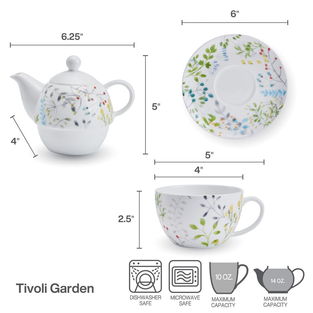 Tivoli Garden Teacup and Tea Server Set for One