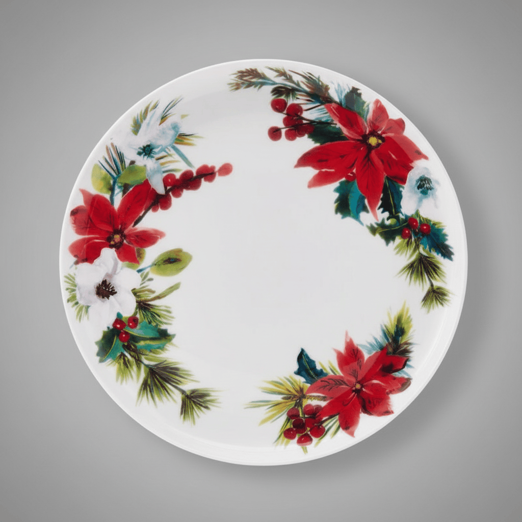 Hope Joy Poinsettia Salad Plate