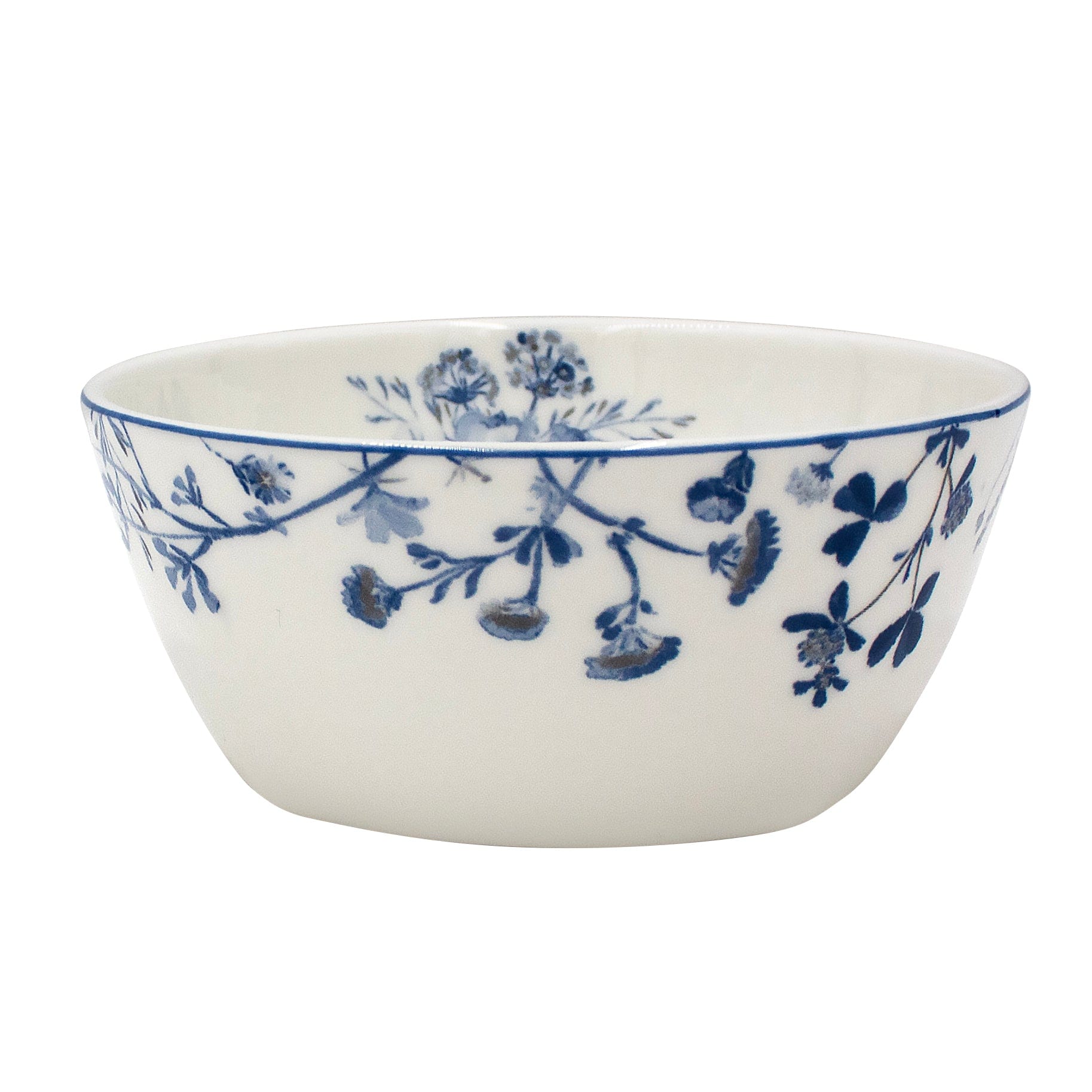 Wildflower Garden Blue Soup Cereal Bowl