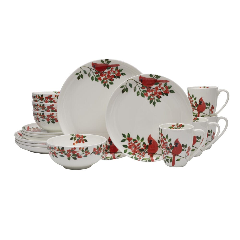 Cardinal Leaves 16 Piece Dinnerware Set, Service for 4