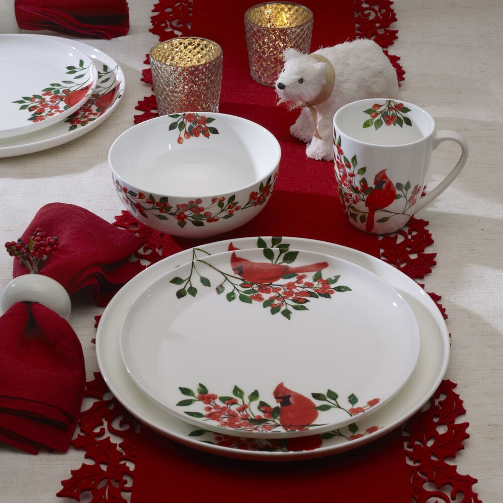 Cardinal Leaves 16 Piece Dinnerware Set, Service for 4