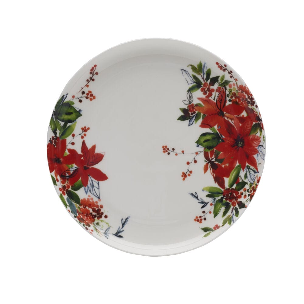Winter Poinsettia 16 Piece Dinnerware Set, Service for 4