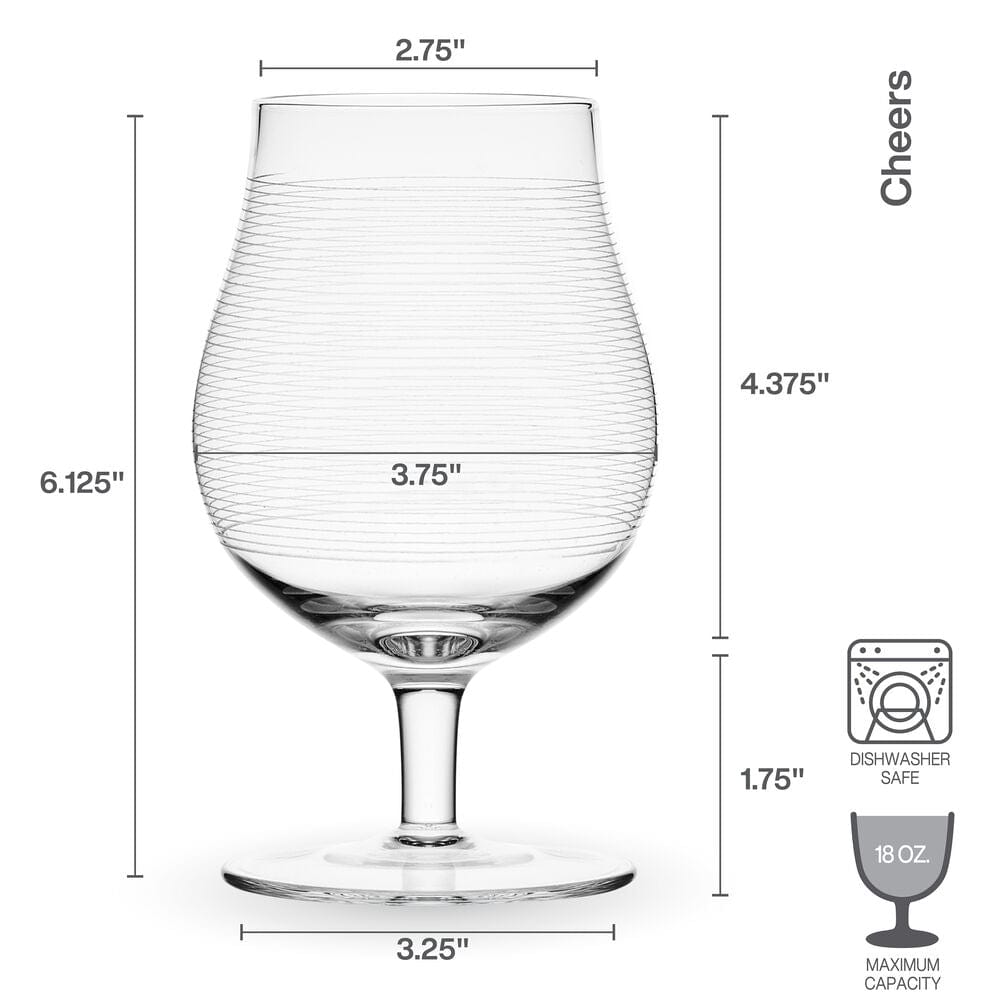 Cheers® Set of 4 Belgian Beer Goblet Glasses