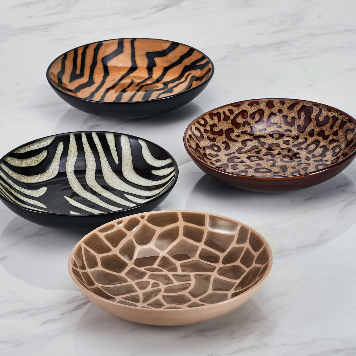 Amari Animal Print 12 Piece Dinnerware Bowl Set, Service for 4