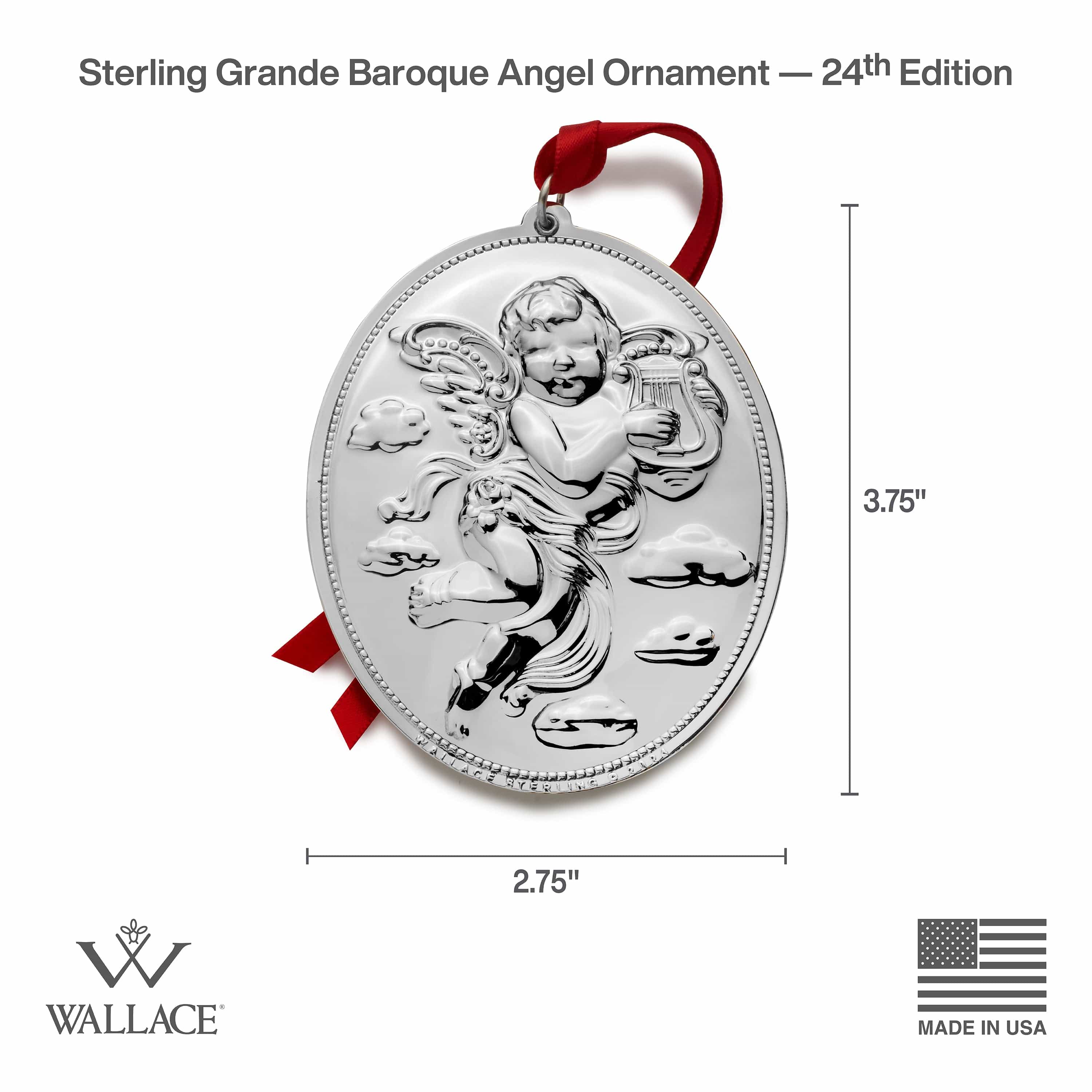 2024 Grande Baroque Sterling Angel Ornament 24th Edition
