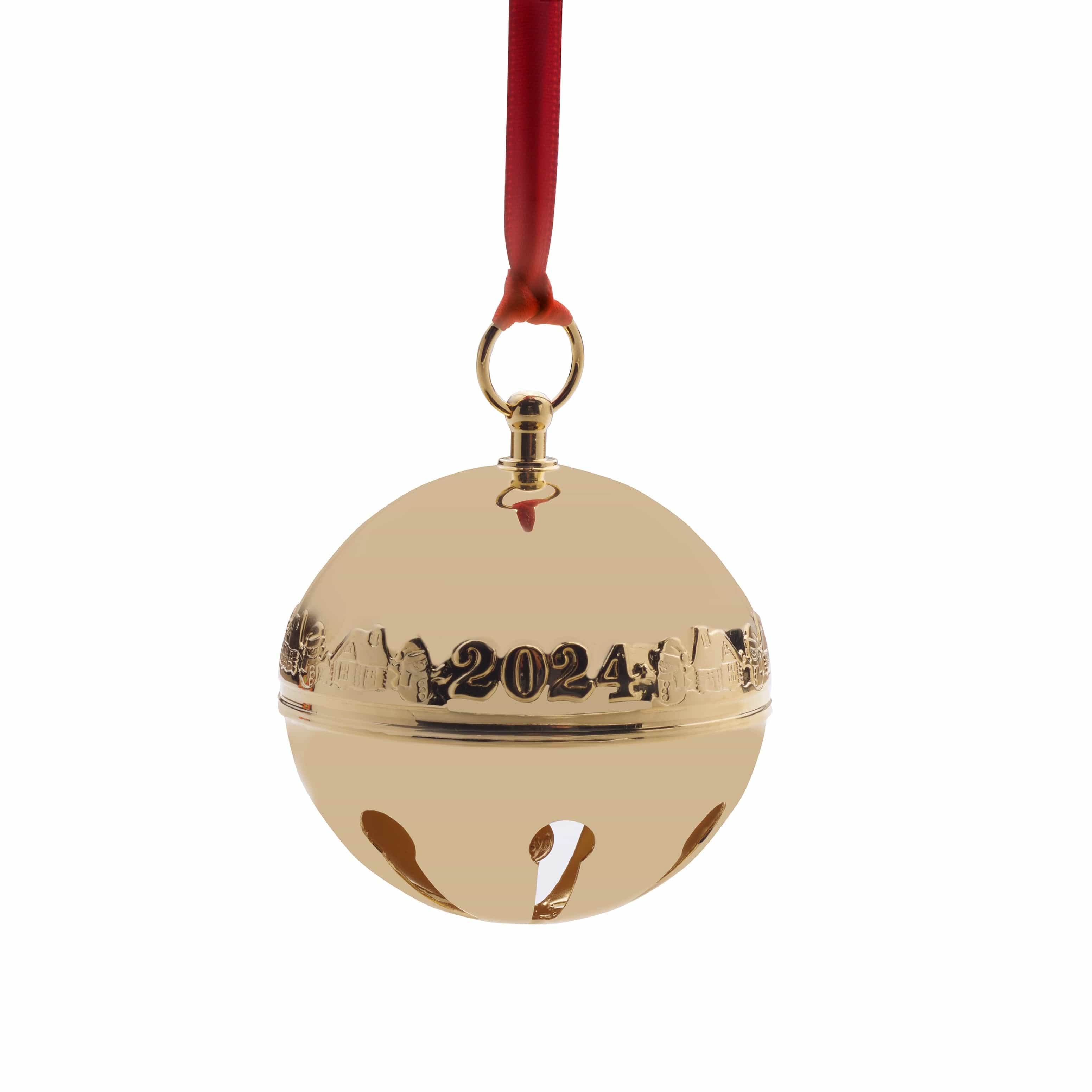 2024 Gold Plate Sleigh Bell Ornament 35th Anniversary Edition