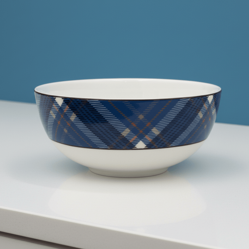 Tartan Blue Fruit Bowl