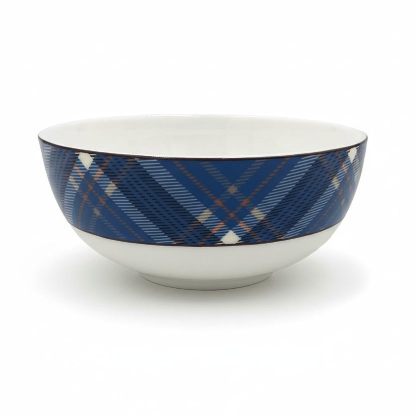 Tartan Blue Fruit Bowl