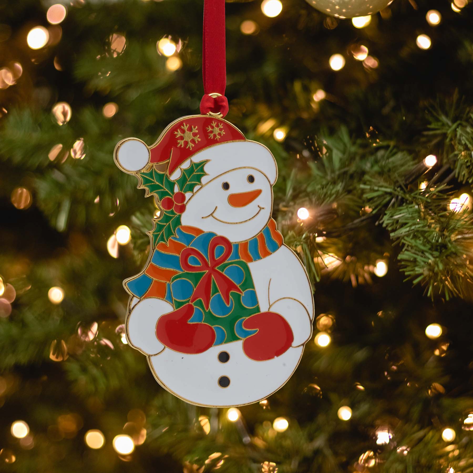 2025 Gold Plate & Enameled Wonders of Christmas Snowman 16th Edition