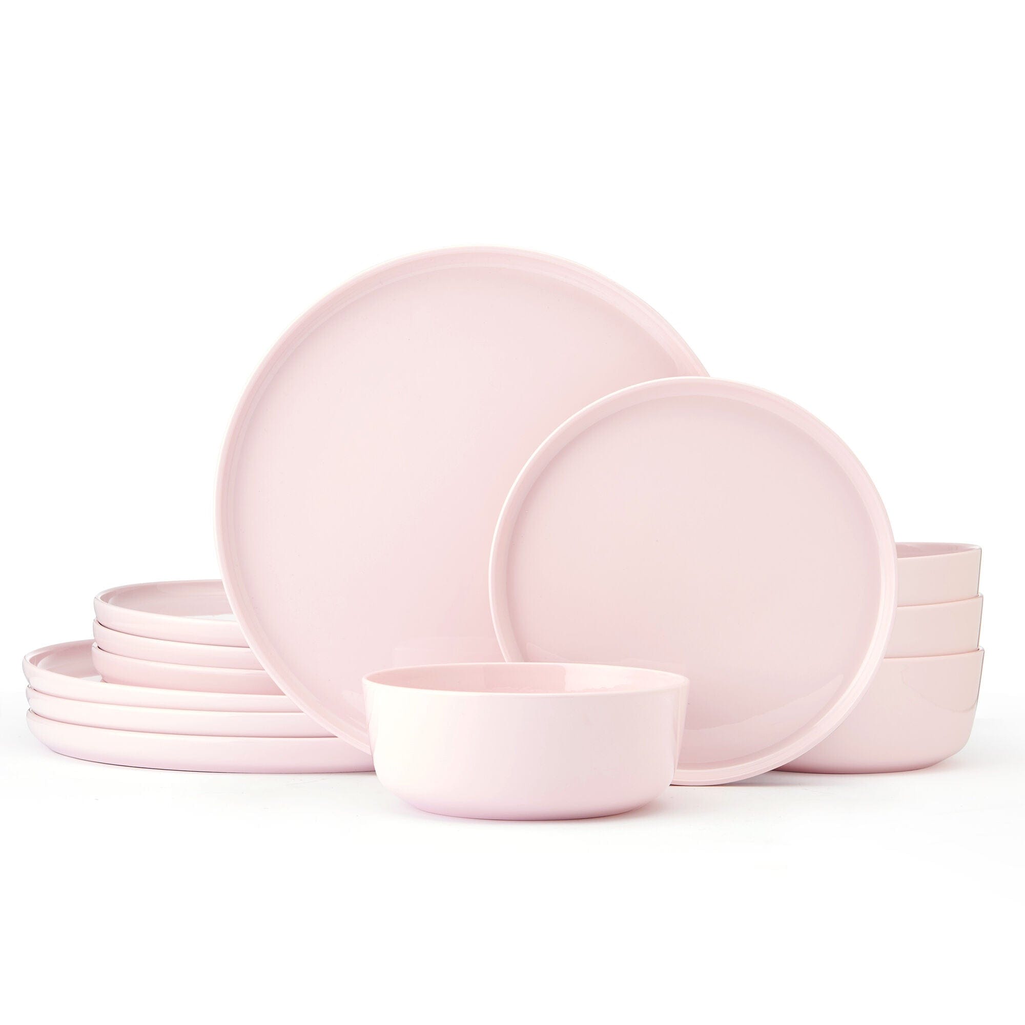 Madison Pink 12 Piece Dinnerware Set, Service for 4