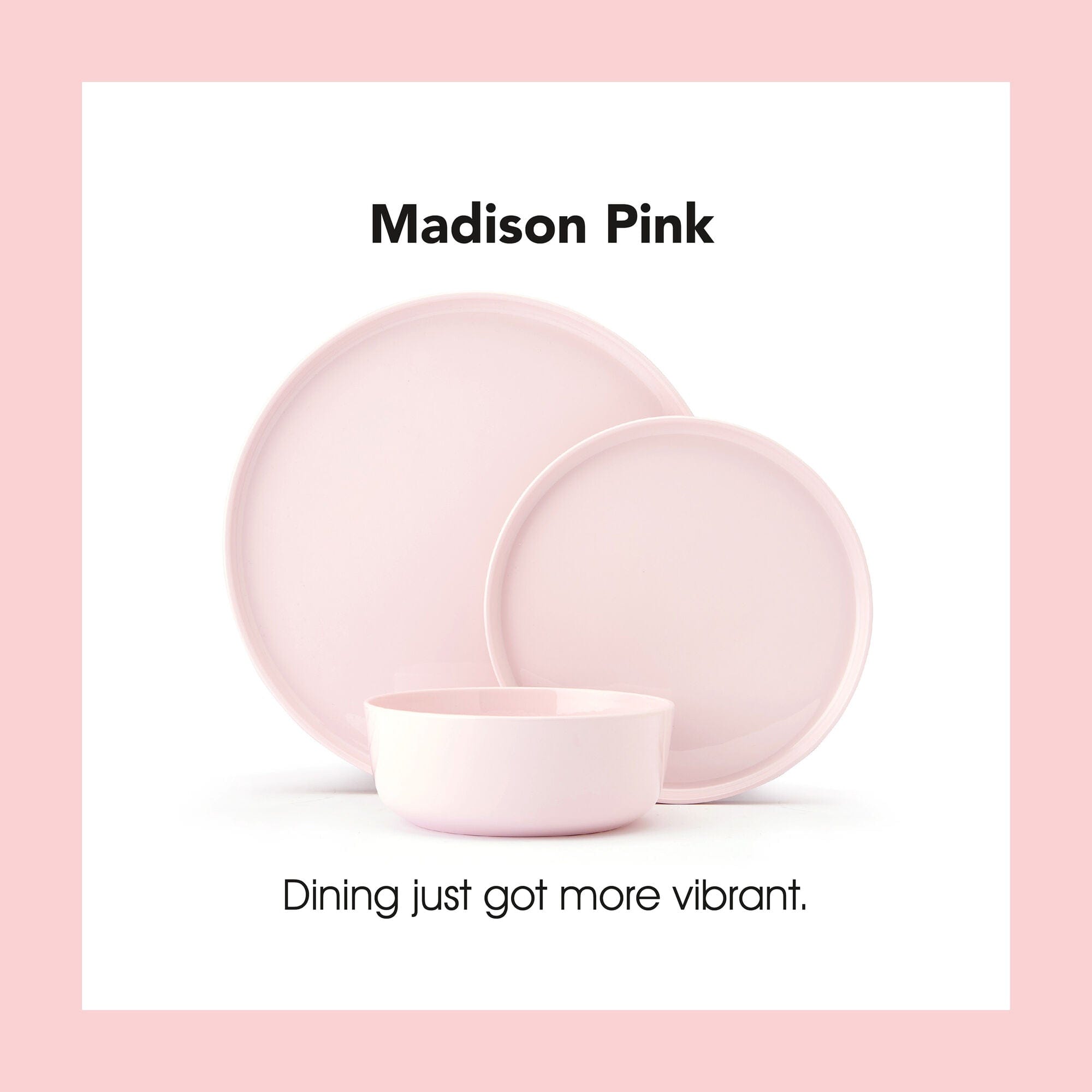Madison Pink 12 Piece Dinnerware Set, Service for 4