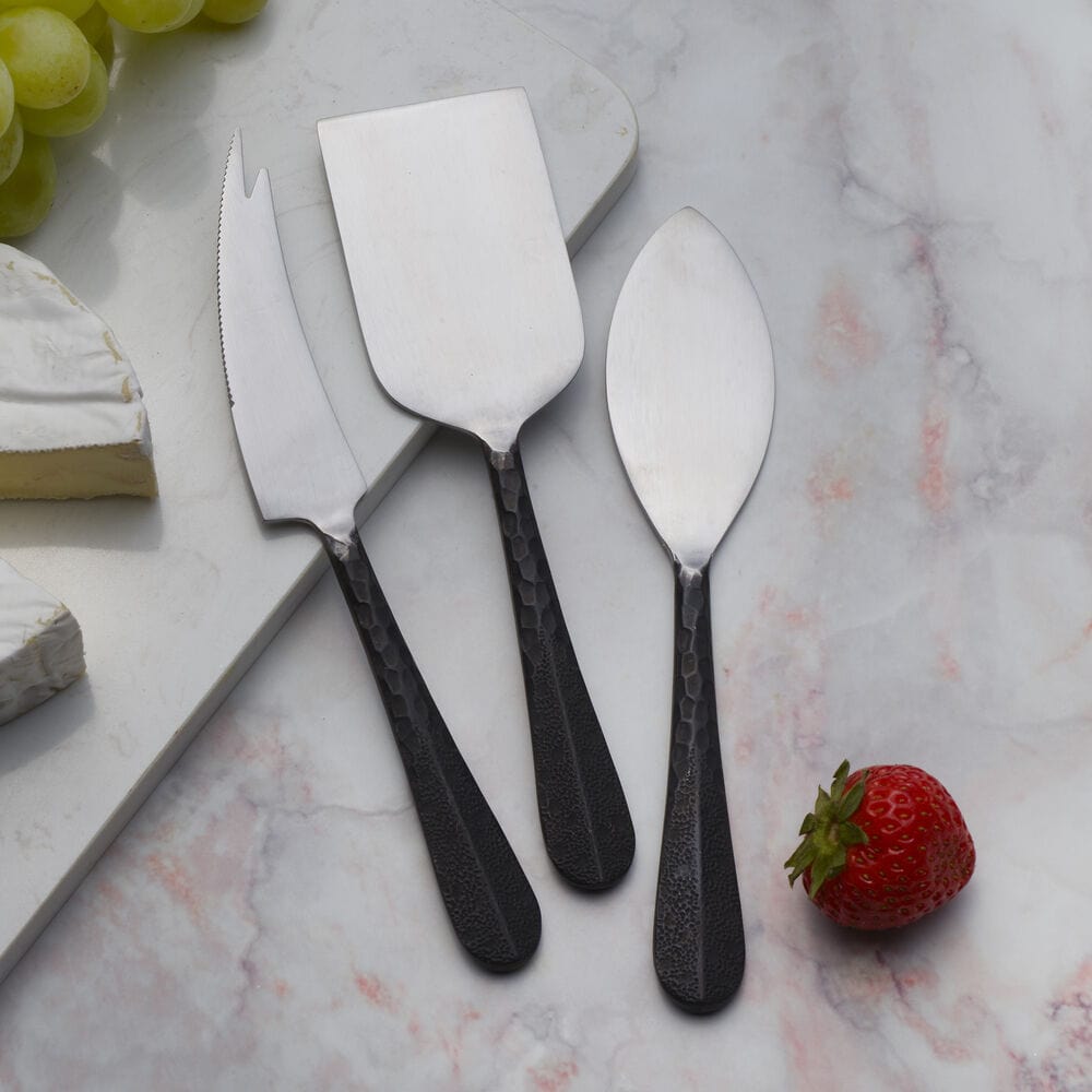 Sable Black 3 Piece Cheese Set