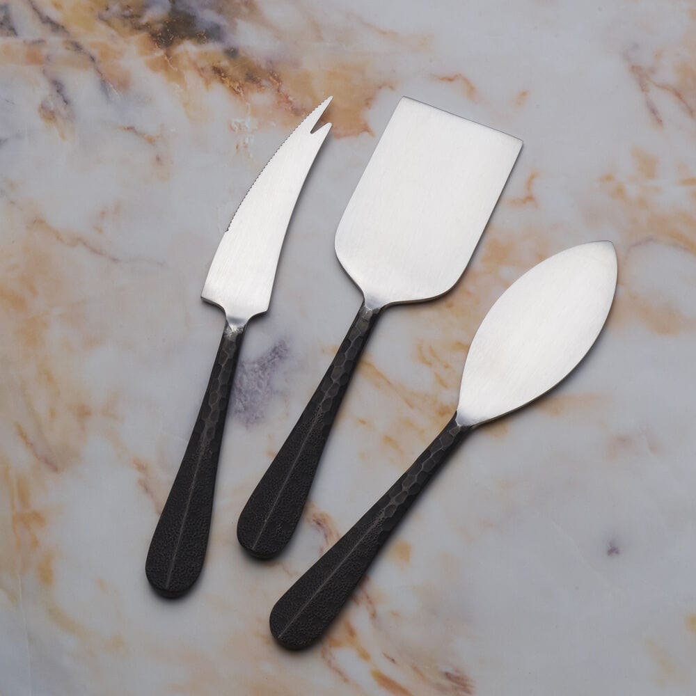 Sable Black 3 Piece Cheese Set