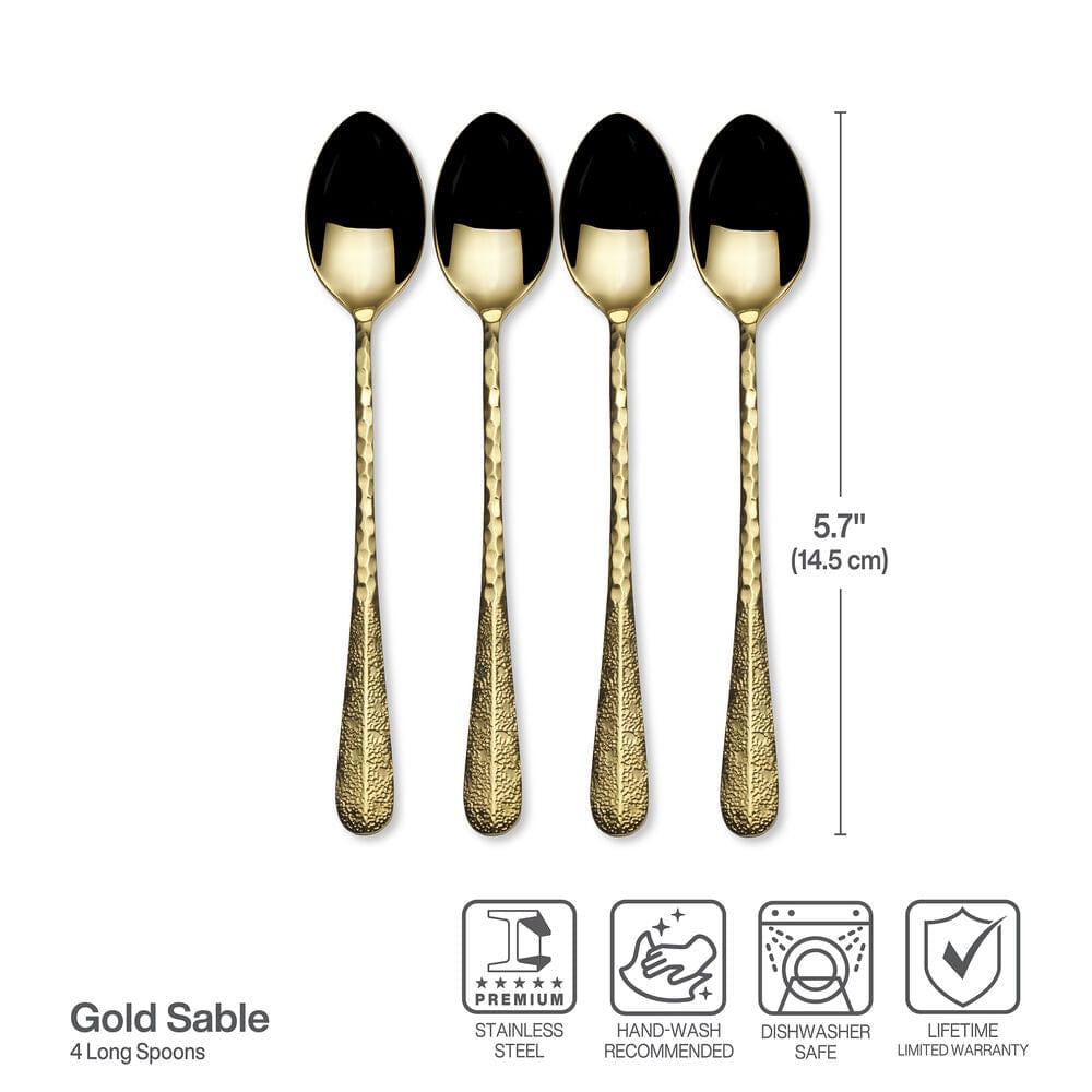 Sable Gold Set of 4 Long Handled Spoons