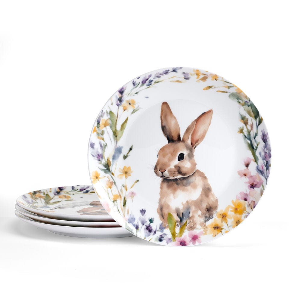 Easter Bunny Rabbit Salad Plates RARE Pottery Barn Meadow Bunny
