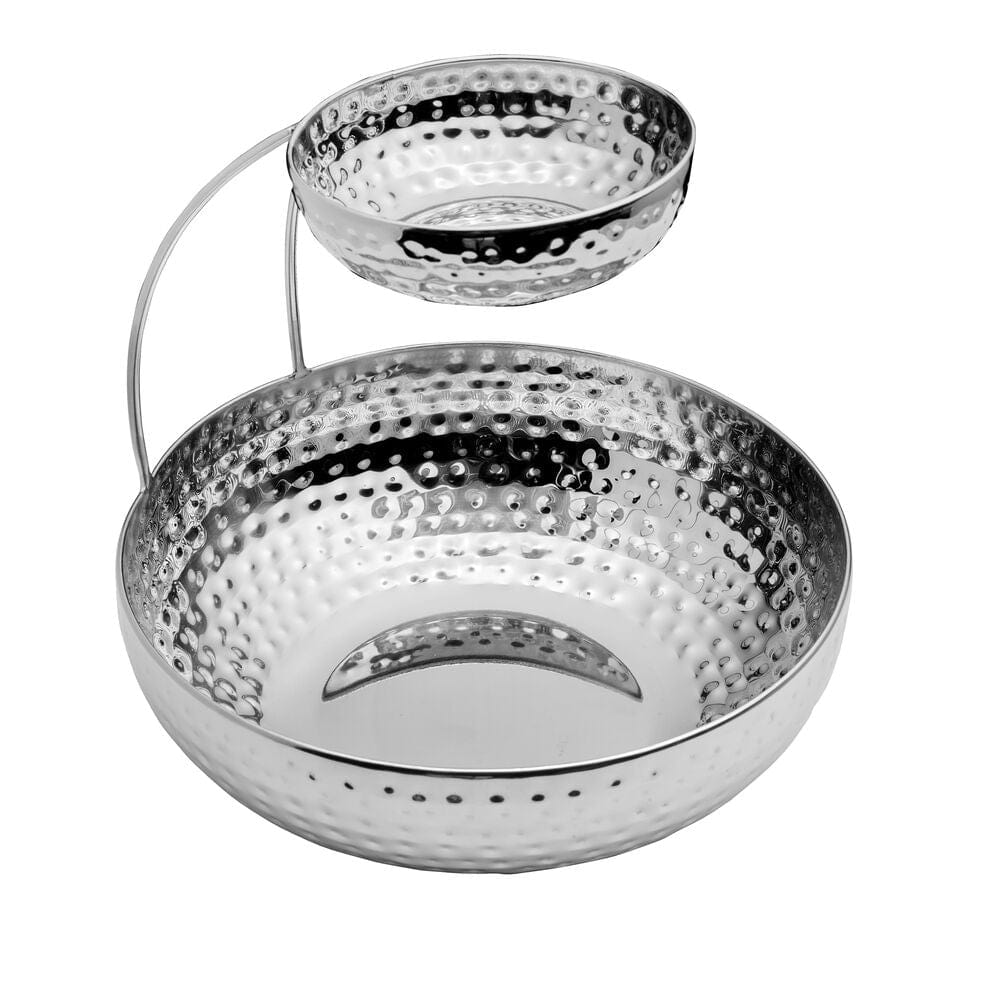 Radiance Hammered Gooseneck Chip and Dip Bowl