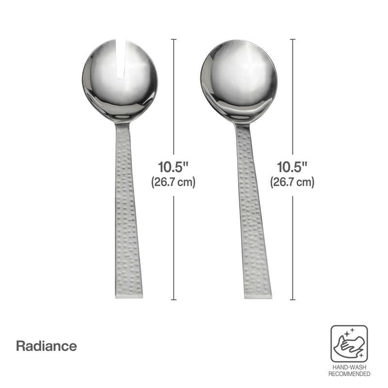 Radiance Hammered Set of 2 Serving Fork and Spoon