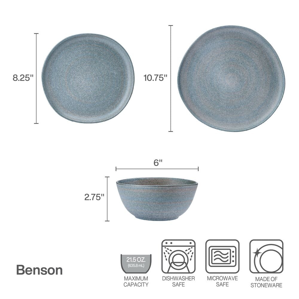 Benson 12 Piece Dinnerware Set, Service for 4
