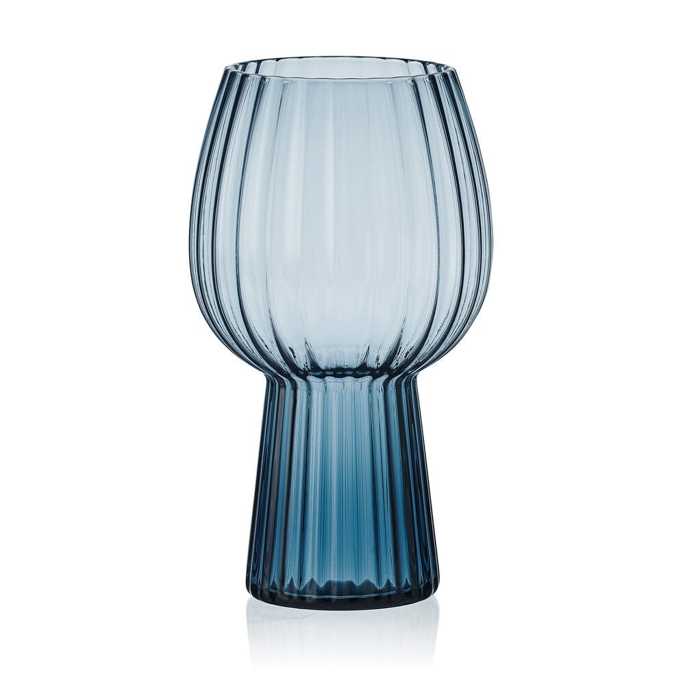 Phoebe Optic Blue Set of 4 Goblet Beverage Glasses