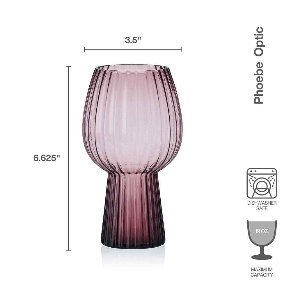 Phoebe Optic Lilac Set of 4 Goblet Beverage Glasses