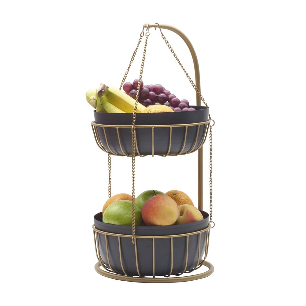 Aztec 2 Tier Hanging Storage Fruit Basket