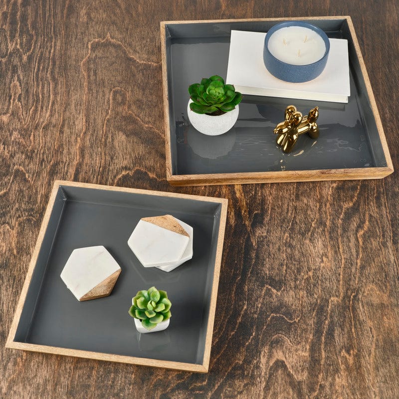 Samara Set of 2 Decorative Coffee Table Serve Trays
