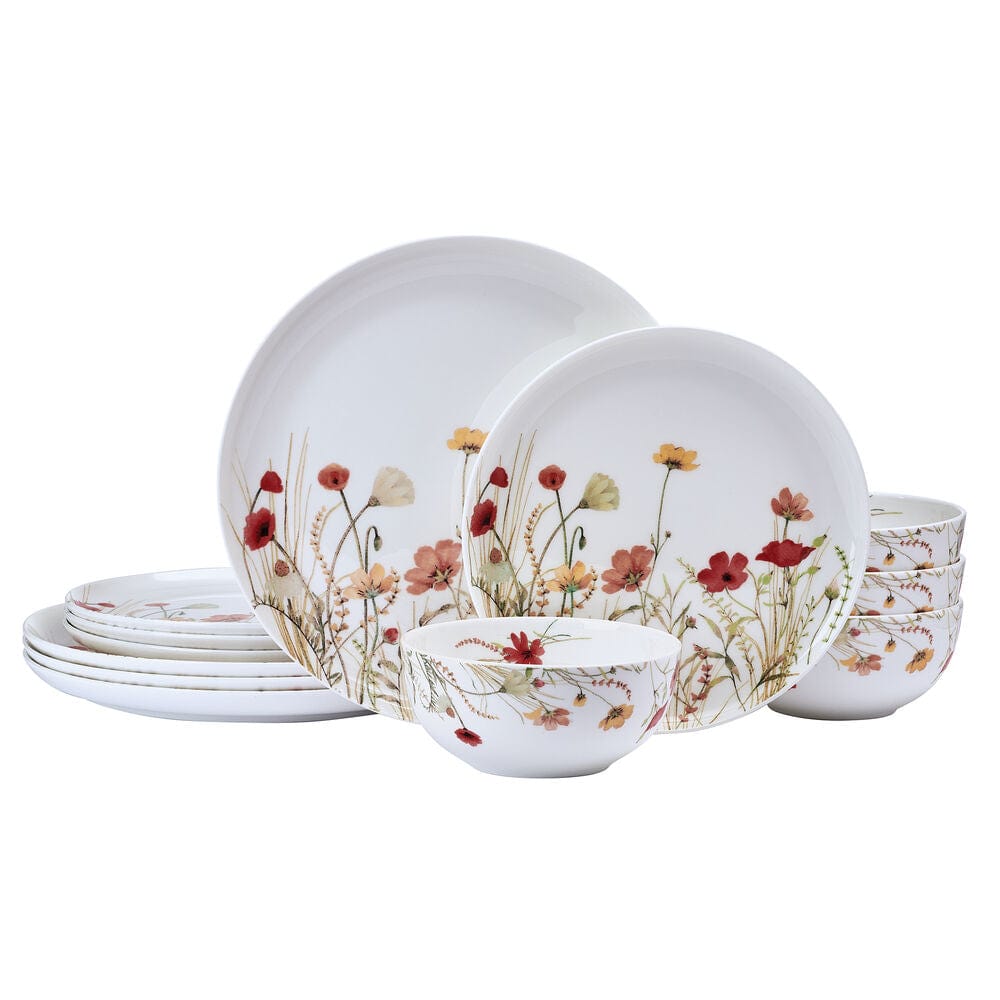 Supreme 12-Piece Sea Life Melamine Dinnerware Set – Service For 4, Nautical Blue