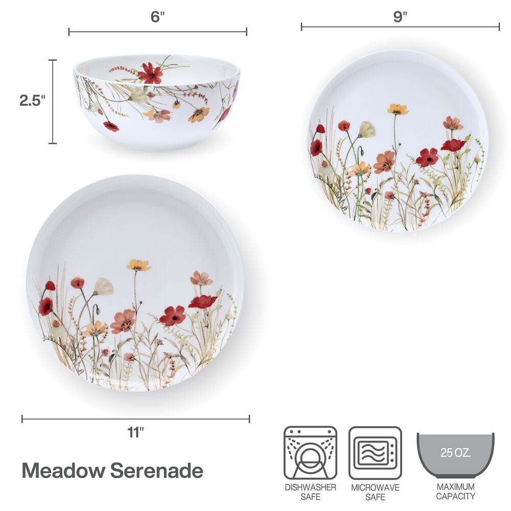 Meadow Serenade 12 Piece Dinnerware Set, Service for 4