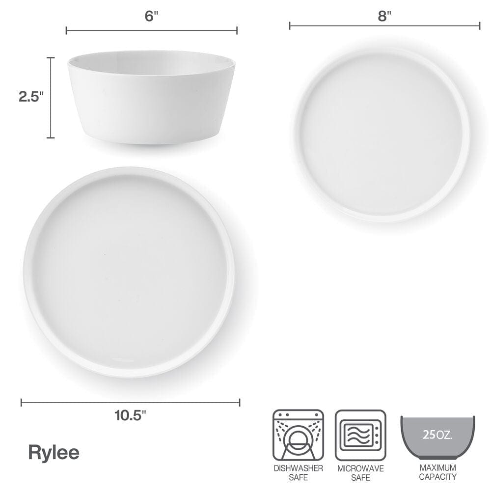Rylee 12 Piece Dinnerware Set, Service for 4