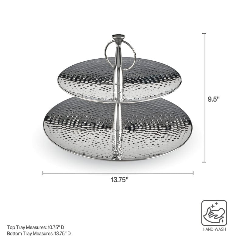 Hammered 2 Tier Serve Tray