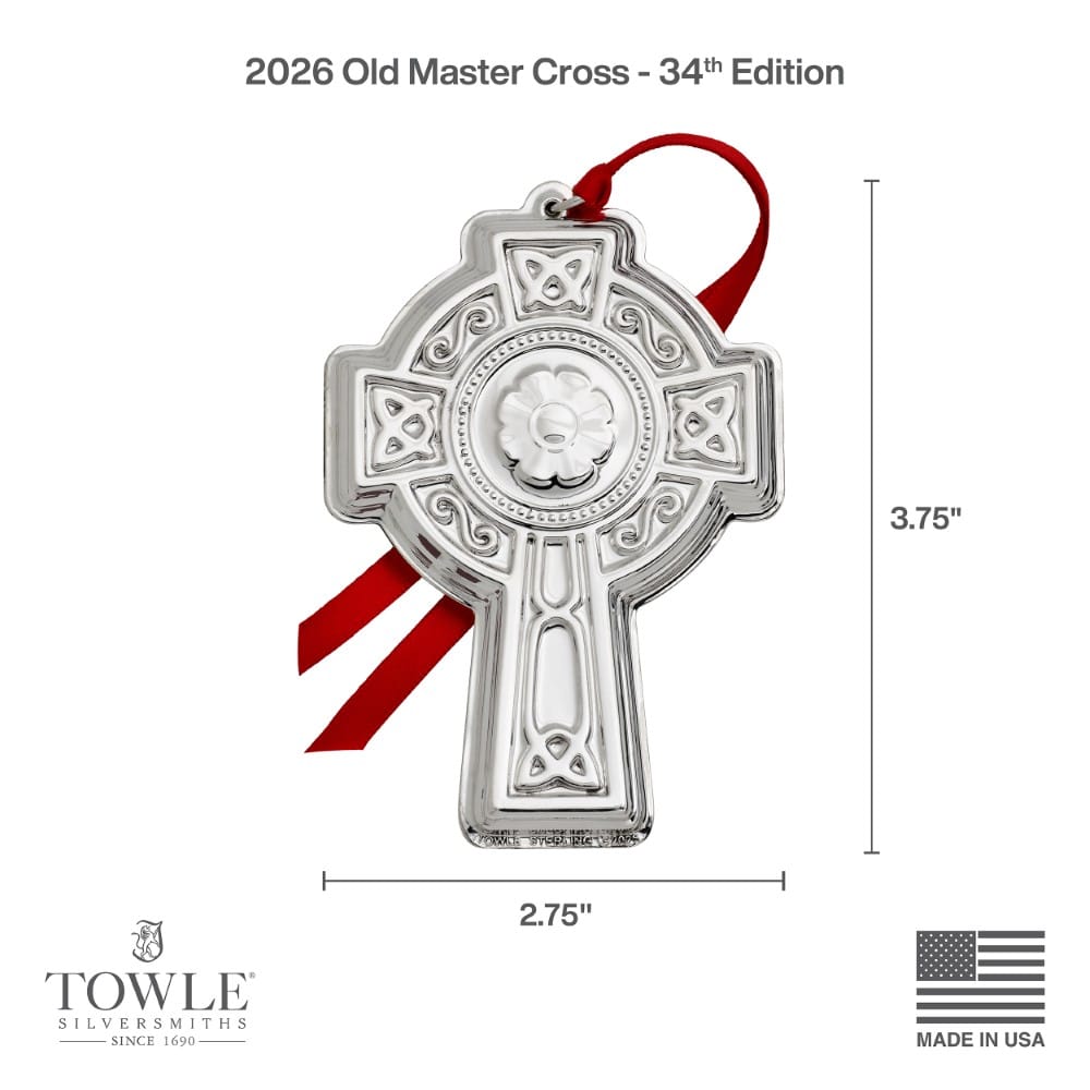 Towle 2026 Old Master Sterling Silver Cross Ornament 34th Edition