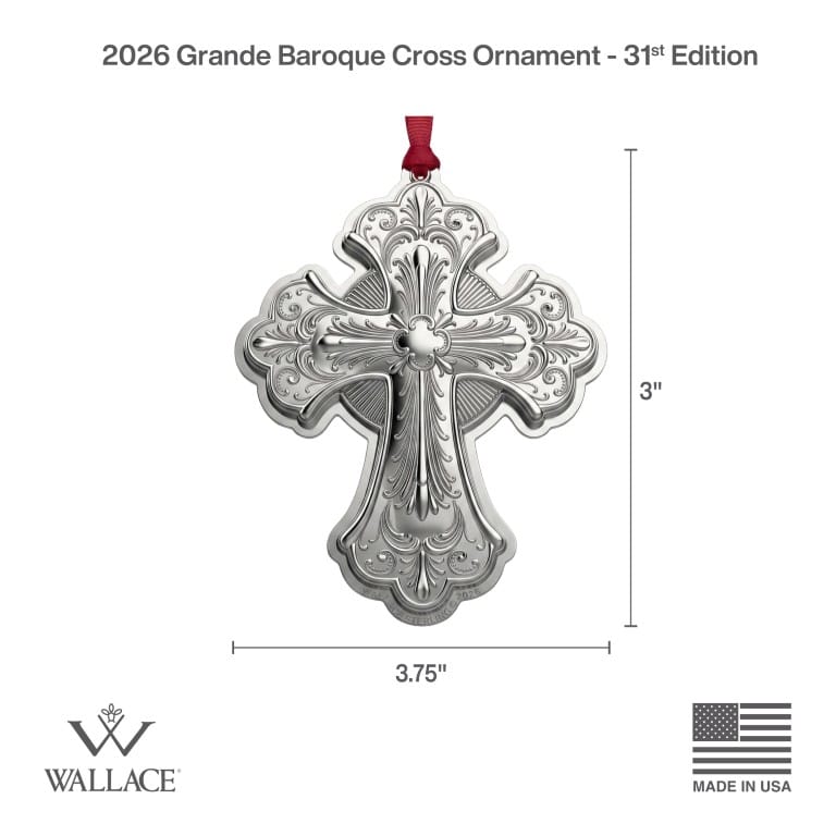 Wallace Grande Baroque 2026 Sterling Silver Cross Ornament 31st Edition