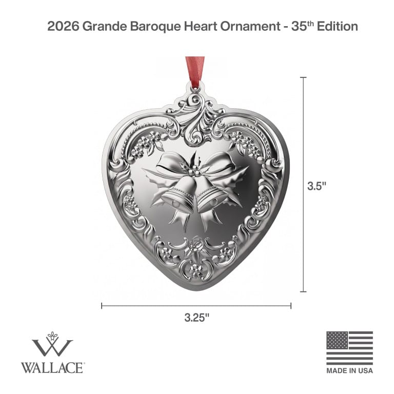Wallace Grande Baroque 2026 Sterling Silver Heart Ornament 35th Edition
