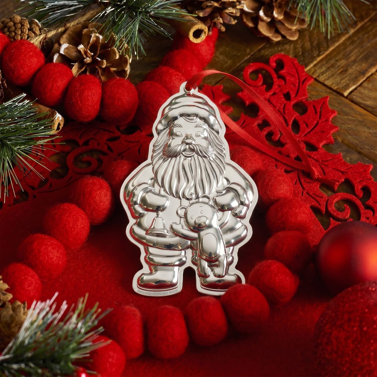 Wallace 2026 Sterling Silver Santa Ornament 10th Edition