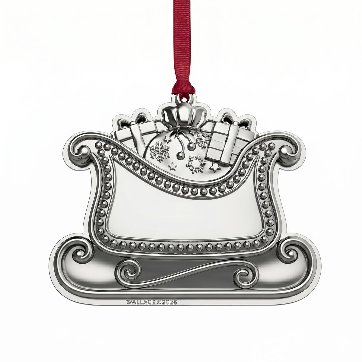 Wallace 2026 Silver Plated Engravable Sleigh Ornament 14th Edition