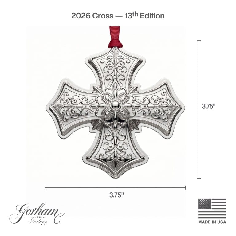 Gorham 2026 Sterling Silver Cross Ornament 13th Edition