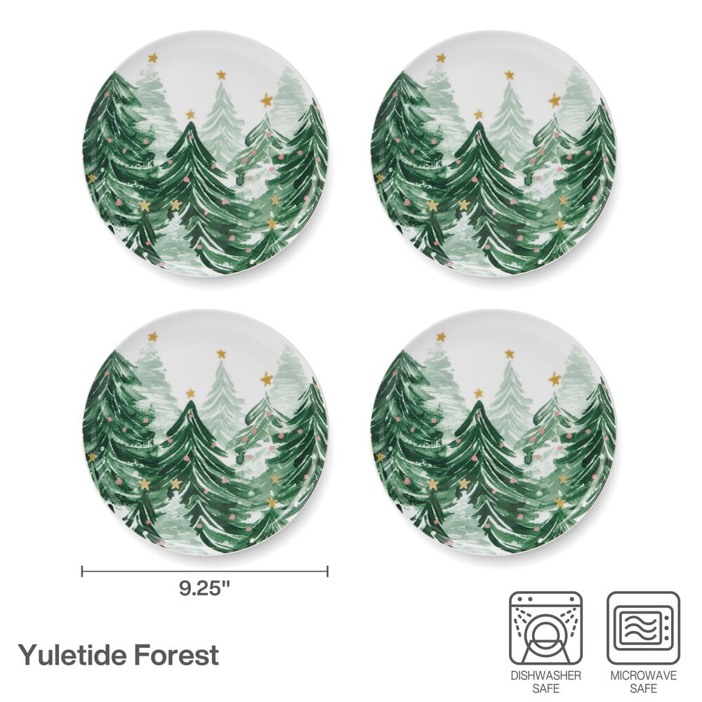Yuletide Forest Set of 4 Salad Plates
