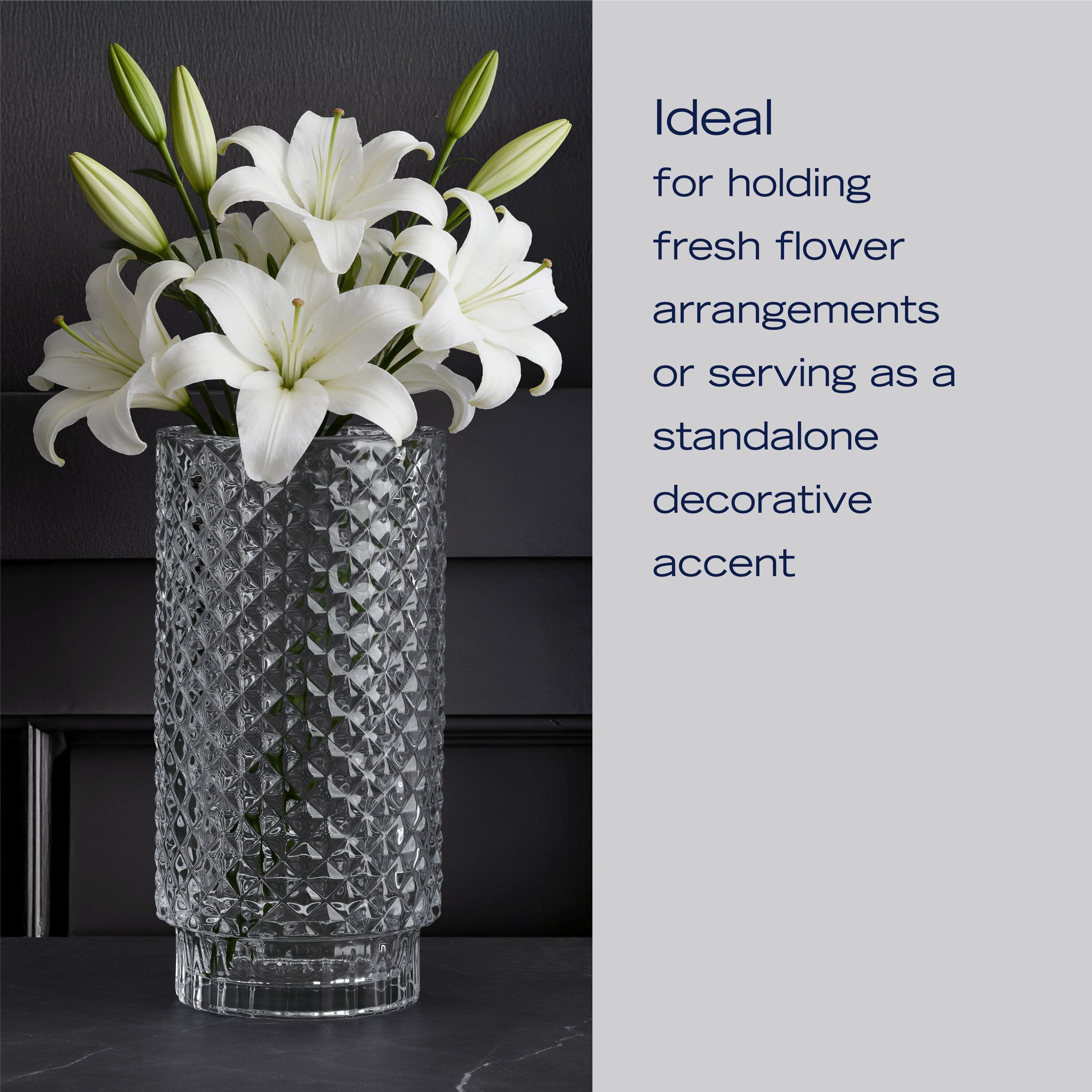 Trellis Glass 10.75 Inch Vase