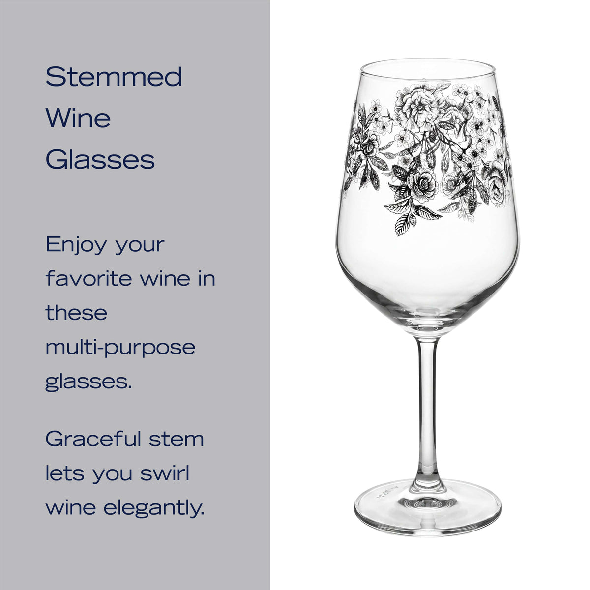 Windsor Rose Set of 4 Wine Glasses