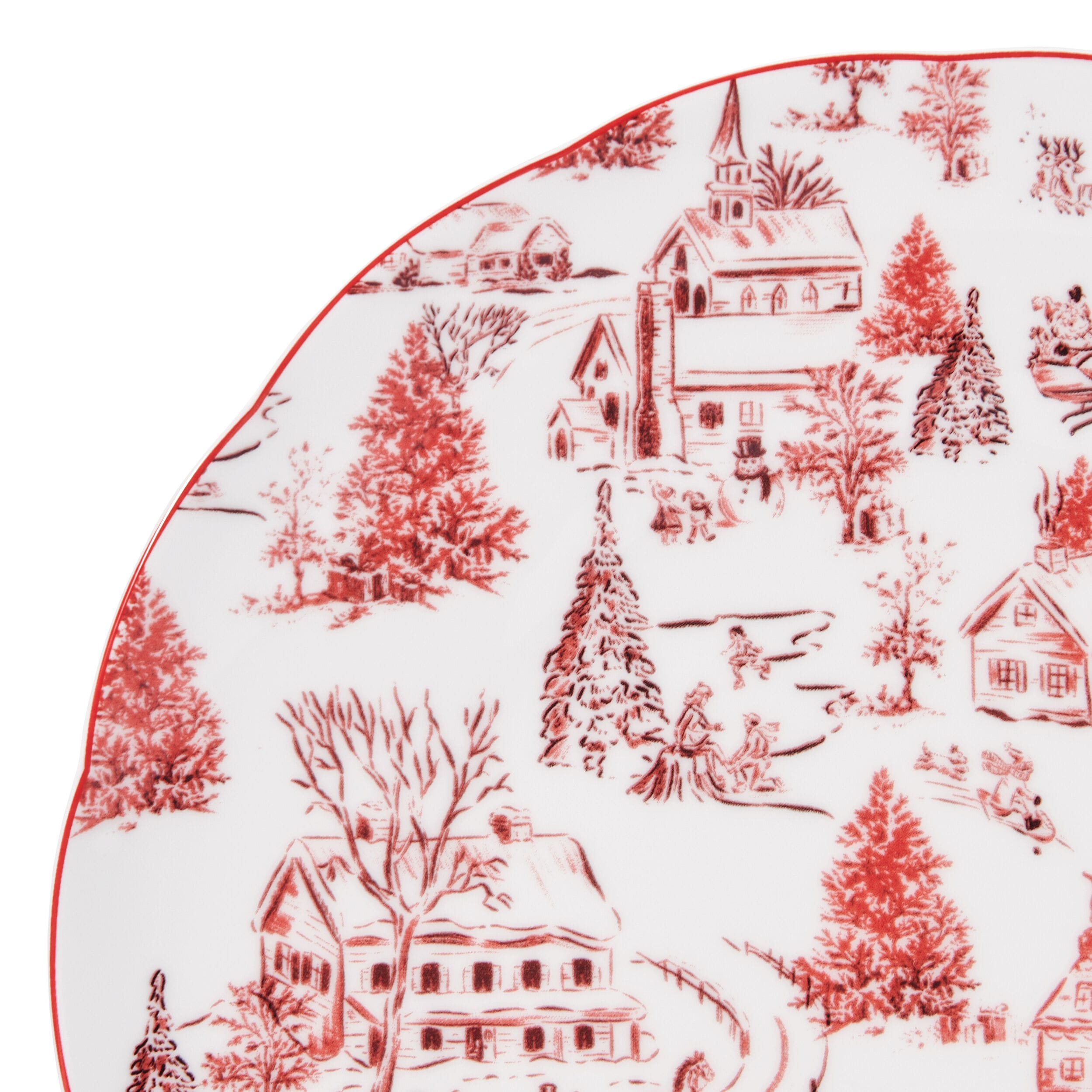 Holiday Village Set of 4 Dinner Plates
