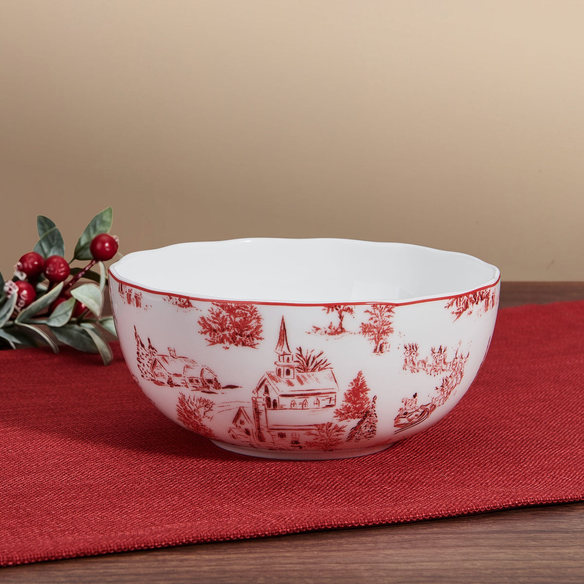 Holiday Village Set of 4 Soup Cereal Bowls