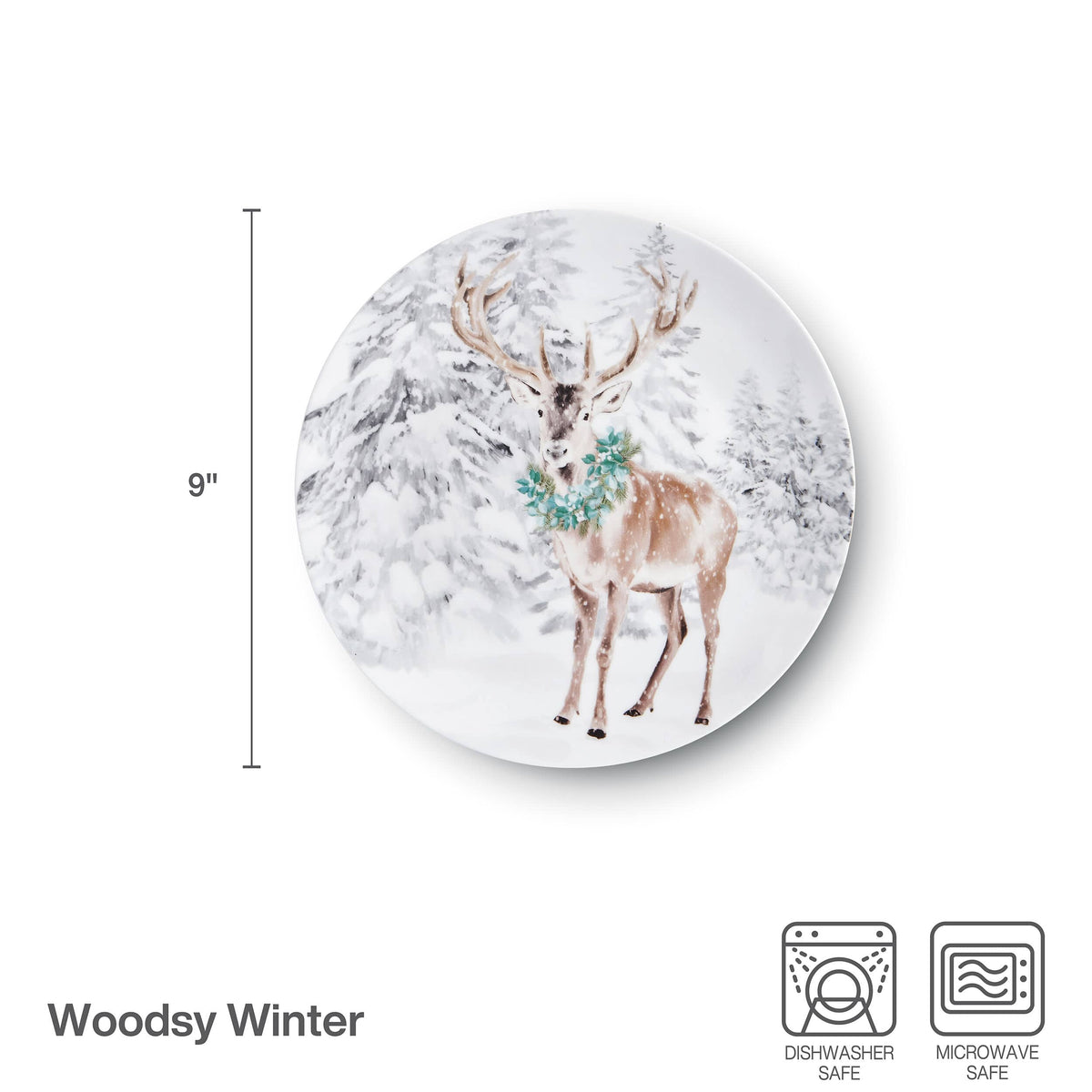 Woodsy Winter Set of 4 Salad Plates