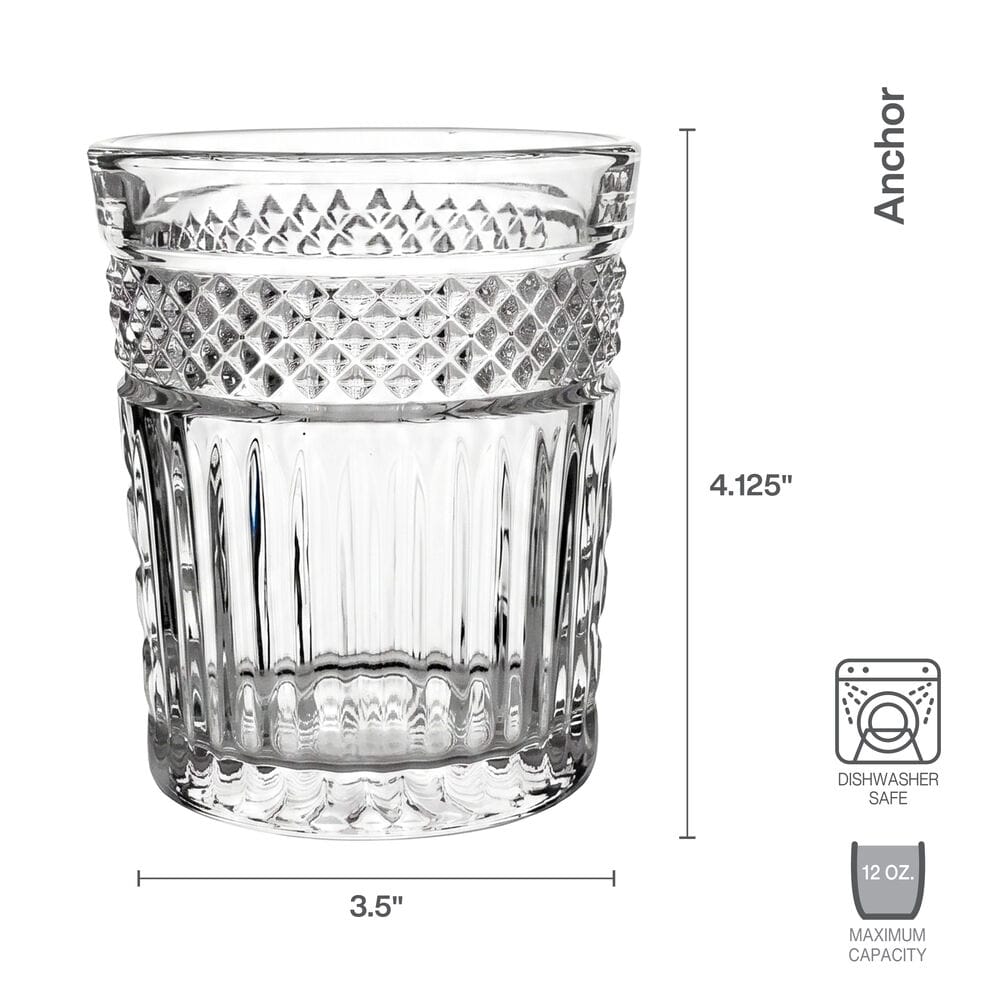 Anchor Set of 4 Double Old Fashioned Glasses