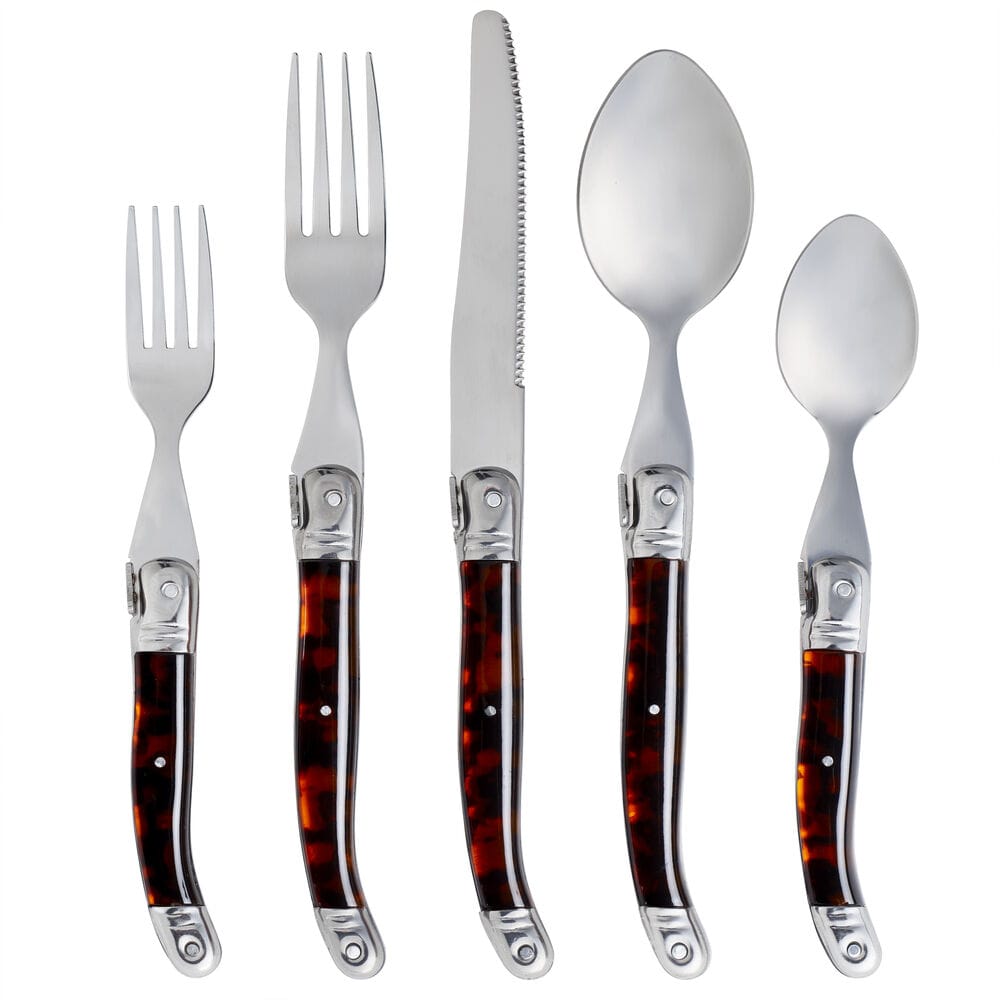 Tortoise Shell 20 Piece Flatware Set, Service for 4